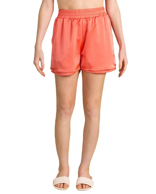 Your Yoga Essentials, Now At Lower Prices Satin Pocket Shorts In Blossom