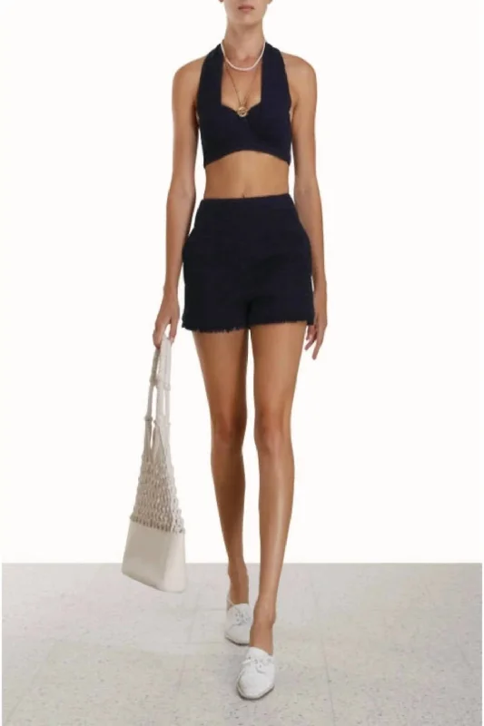 Lightweight, Breathable Yoga Wear At Special Prices Women's Tweed Shorts In High Tide Lightweight, Breathable Yoga Wear At Special Prices Women's Tweed Shorts In High Tide